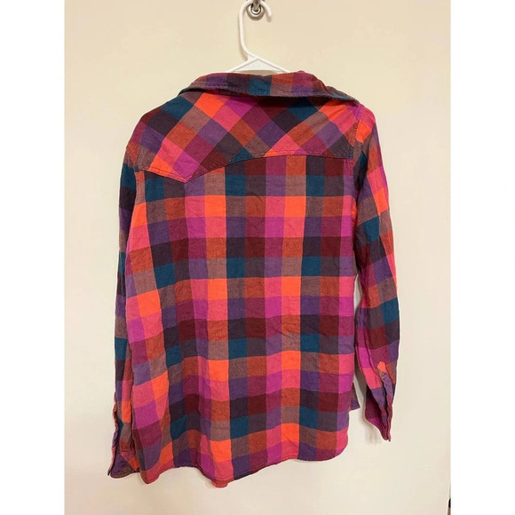 Dickies multicolor Plaid Flannel Long Sleeve Button Down Shirt Girls Size XL - Picture 4 of 4